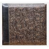 Pioneer 12 Inch by 12 Inch Postbound Embossed Sewn Leatherette Cover Memory Book