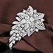 Czech Crystal Rhinestone Floral Wedding Brooch Pin 6.8x4.2cm