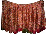 Maroon India Reversible New Sari Silk Magic Wrap Skirt Dress 36 Inch Long
