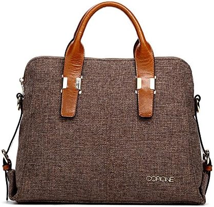 Copione Lightweight Linen Leather Shelly Texture Hanbag Walking in Eco-friendly Life Time Skin Comfort New Smarkers (Coffee)