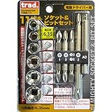 ( お徳用 3セット) TRAD ソケット＆ビットセット 先端工具 【11個入り×3セット】 電動ドライバー用 TSB-11 〔DIY用品 大工道具〕