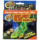 Zoo Med 2-Pack Daylight Blue Reptile Bulb, 60-watt