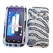 LG Rumor Touch LN510 (Sprint) Snap-on Protector Hard Case Rhinestone Cover "Bling-Bling Zebra" Design