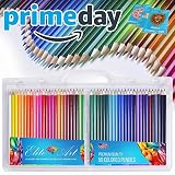 50 Colored Pencils Set with Bonus Coloring Ebooks Premium Quality Anti-Stress Perfect for Drawing Sketching Doodling Great Gift
