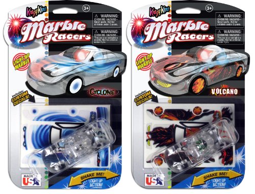 Marble Racers Krazy Kars Light Up Marble Racers Cyclone and Volcano Two Pack