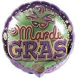 Festive Metallic Mardi Gras Balloons - 6 pk.