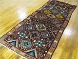 3x9 Red Persian Hand Knotted Wool Hamedan Runner Rug