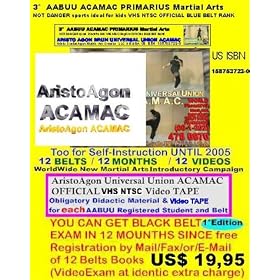3AABUU ACAMAC PRIMARIUS Martial Arts NOT DANGER sports ideal kids OFFICIAL BLUE BELT RANK [VHS]