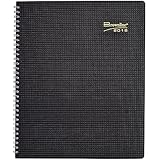 Brownline 2016 Duraflex Monthly Planner, Twin-Wire, Black, 8.875" x 7.125" (CB1200V.BLK-16)