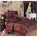 7 Pieces Burgundy Chrysanthemum Flower Flocking Comforter/bed-in-a-bag Set King Bed