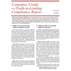 Consumer Credit and Truth in Lending Compliance Report by
