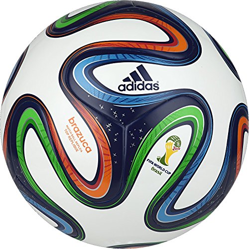 adidas Performance Brazuca Top Replique Soccer Ball, White/Night Blue/Multicolor, 5