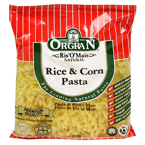 OrgraN Ris'O'Mais Rice & Corn Pasta, Spirals, 8.8-Ounce Packages (Pack of 9)