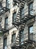 Beige Building with Fire Escape - 18H x 14W - Peel and Stick Wall Decal by Wallmonkeys