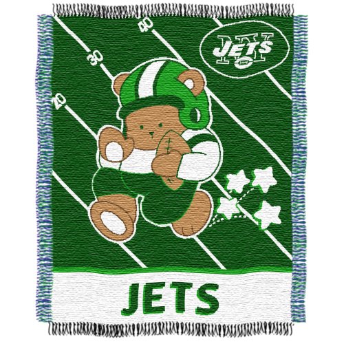NFL New York Jets 36-Inch-by-46-Inch Woven Jacquard Baby Throw