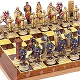 Crusade Chessmen & Columbus Avenue Chess Board From Spain Large, King: 4 1/2