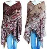 IMAGE OF Jacquard Triplelayer Pashmina Shawl Wrap Stole Scarf (BV)