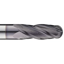Niagara Cutter CNCB430 Carbide Ball Nose End Mills, Inch, Weldon Shank, TiAlN Finish, Roughing and Finishing Cut, 30 Degree Helix, For Use With All Materials