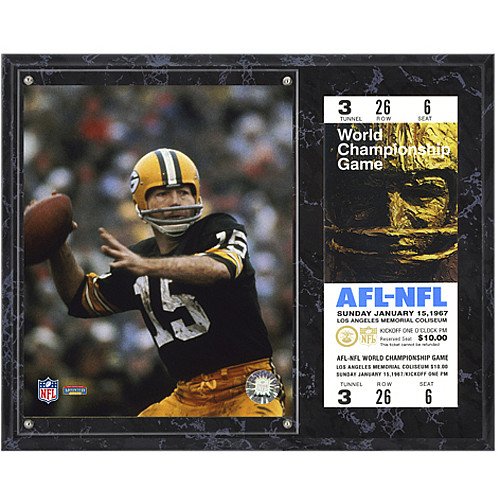 Mounted Memories Green Bay Packers Super Bowl I Bart Starr Plaque with Replica Ticket