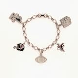 Atlanta Falcons Silver Tone NFL Charm Bracelet