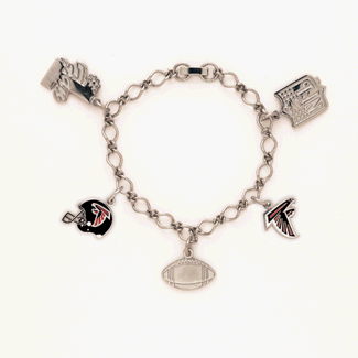 Atlanta Falcons Silver Tone NFL Charm Bracelet