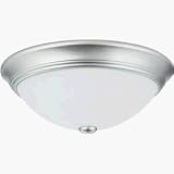 Lithonia Lighting 11983 BNP M2 15-Inch Fluorescent Decor Round Flush-Mount Ceiling Fixture with Lamp, Brushed Nickel