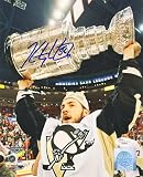 Kris Letang Autographed Penguins 8x10 Photo (The Cup) w/ JSA COA