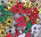 EyeLets Etc 1/8 Inch Top Painted Christmas 1 Theme Designer Shaped Eyelets Assortment, Pack of 100