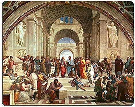 JJWA Best Raphael school of athens detail from right hand side showing diogenes on the steps and euclid 1511 Customized Desktop Laptop Gaming Mousepads