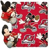 Disney/NFL Tampa Bay Buccaneers Mickey Character Shaped Pillow with 40-Inch-by-50-Inch Fleece Throw Set