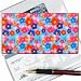 Lenticular Check Book Cover, 3D FLOWERS AND BEES RED, BLUE, YELLOW, PINK R-D003-CBC