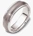7mm Titanium & 14 Karat White Gold Wedding Band Ring