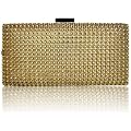 Womens Designer Handbags - Ladies Gold Sparkly Diamante Evening Party Clutch Handbag