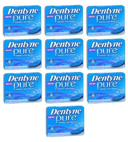 Dentyne Pure Mint with Herbal Accents Sugar Free Gum 10-9 Piece Packages ( 90 Pieces )