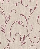 Rasch 506747 Relieftapete ""Muster Floral"" beige-rot