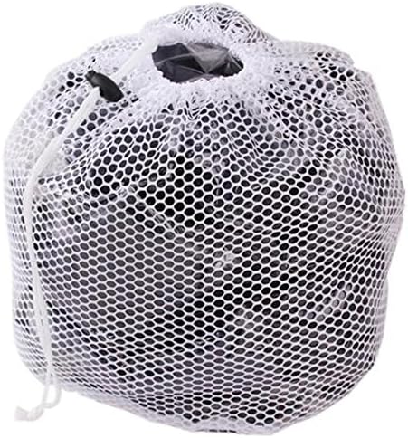 White Drawstring Washing Bag for Washing Machine Mesh Net Laundry Bags 4 Size (L)