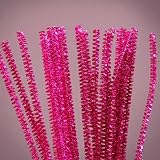 Fuchsia Chenille Metallic Pipe Cleaner, 12"