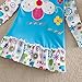 VIKITA Girls Cotton Flower Long Sleeve Casual Dress F5061BLUE 5-6 Years