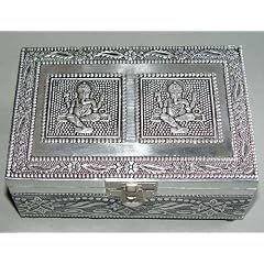 Silber Dose - Box Handarbeit aus Indien mit einem Ganesha U2212