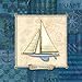 wallsthatspeak 3 Blue Sailboat Art Prints Sailing Themed Nautical Ocean Decor 12x12