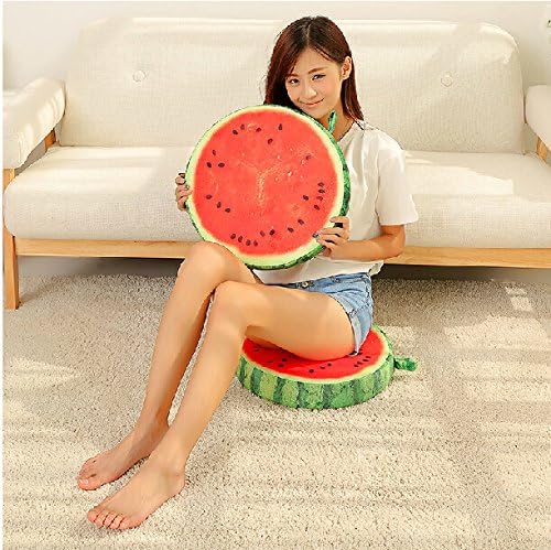 Creative Watermelon Fruit Cushion Office Circular Cushion Car Sofa Throw Pillows Student Chair Cushion Thickening