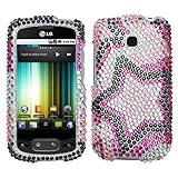 Hard Diamond Phone Protector Cover Case Twin Stars For LG Optimus T