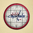 Washington Capitals 12in Art Glass Clock NHL Hockey Fan Shop Sports Team Merchandise