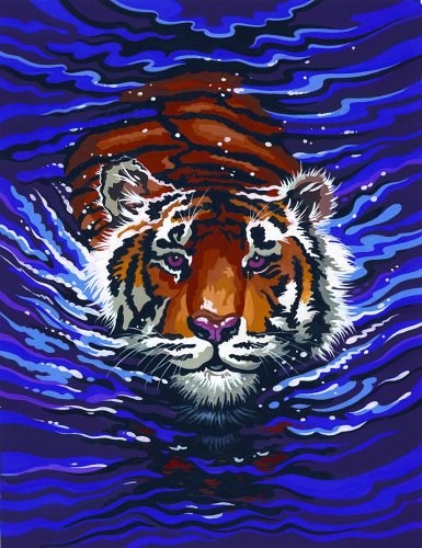 Childrens Toyshop  Third Party New : Schwimmender Tiger - Malen nach Zahlen Classic-Collection