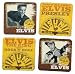 Vandor 47185 Elvis Presley Sun Records 4-Piece Wood Coaster Set, Multicolored