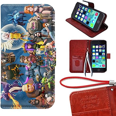 Smartphone Card slots Phone case, Clash of Clans Premium PU Leather Wallet For iPhone 5/5s 5s Smartphone Card slots case