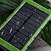 Solar Charger Eco-daily with 10000mah Dual USB Solar Charger Waterproof Solar Power Bank / Backup Battery Charger for Android Cell Phone, Solar Power Bank for Iphone 6 Ipad Green