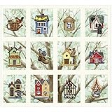 1 Panel Beautiful Birds "Housing Boom" by Tracy Lizotte Elizabeth Studios 100% Cotton Quilt Fabric ELS4319 Cream