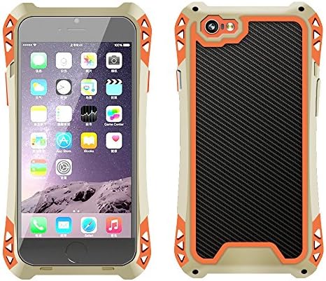 iPhone 6s plus Waterproof Case,Leebay Military Heavy Duty Shockproof Water Dust/Dirt/Snow Proof Aluminum Metal Gorilla Glass Armor Protection Case for iPhone 6plus case (Gold/red)