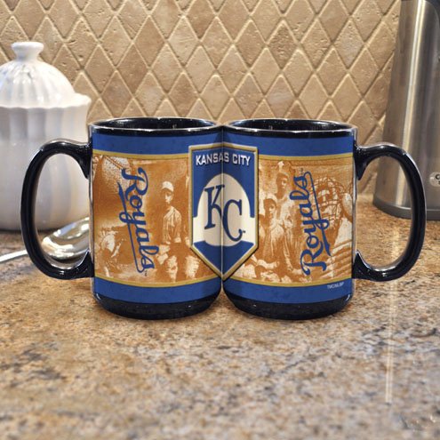 MLB Kansas City Royals 15-Ounce Black Nostalgic Mug (2 Pack)